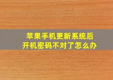 苹果手机更新系统后开机密码不对了怎么办