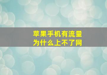 苹果手机有流量为什么上不了网