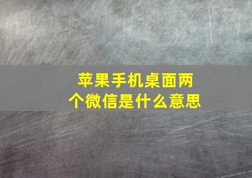 苹果手机桌面两个微信是什么意思