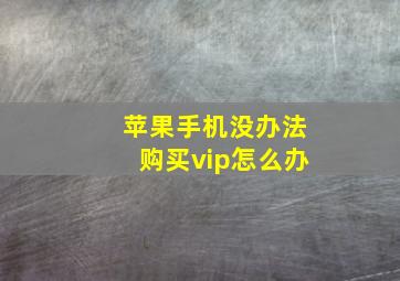 苹果手机没办法购买vip怎么办