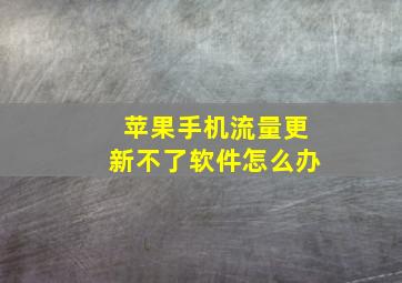 苹果手机流量更新不了软件怎么办