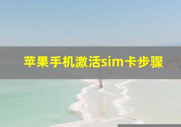 苹果手机激活sim卡步骤