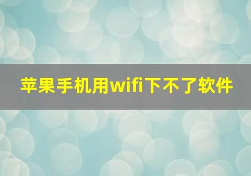 苹果手机用wifi下不了软件