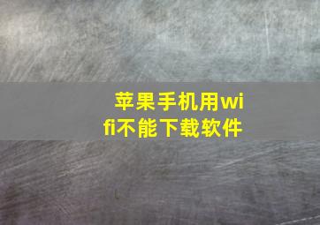 苹果手机用wifi不能下载软件