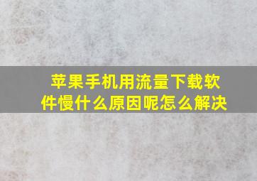 苹果手机用流量下载软件慢什么原因呢怎么解决