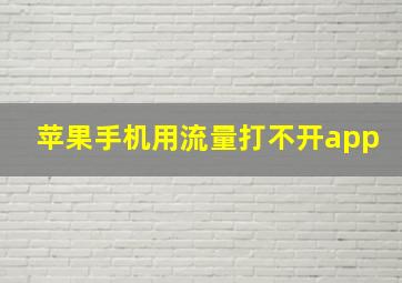 苹果手机用流量打不开app