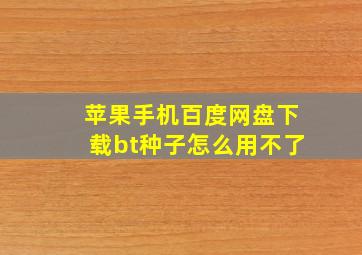 苹果手机百度网盘下载bt种子怎么用不了