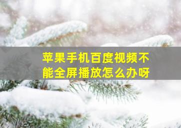 苹果手机百度视频不能全屏播放怎么办呀