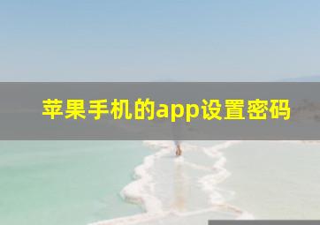 苹果手机的app设置密码