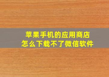 苹果手机的应用商店怎么下载不了微信软件