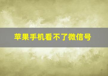 苹果手机看不了微信号