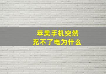 苹果手机突然充不了电为什么