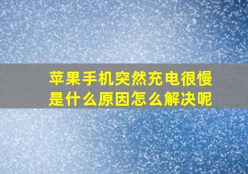 苹果手机突然充电很慢是什么原因怎么解决呢