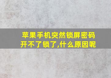 苹果手机突然锁屏密码开不了锁了,什么原因呢