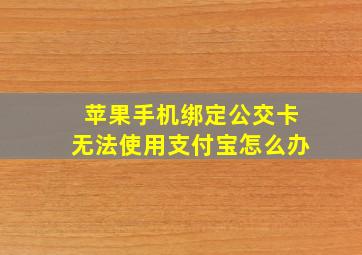 苹果手机绑定公交卡无法使用支付宝怎么办