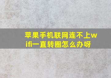 苹果手机联网连不上wifi一直转圈怎么办呀