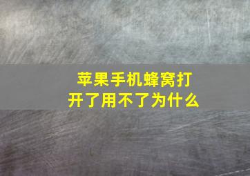 苹果手机蜂窝打开了用不了为什么