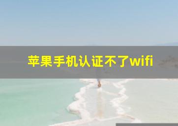 苹果手机认证不了wifi