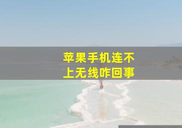 苹果手机连不上无线咋回事