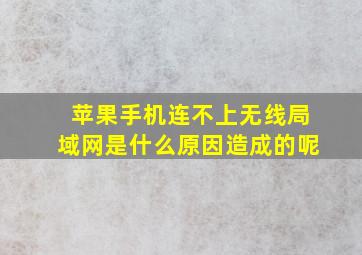 苹果手机连不上无线局域网是什么原因造成的呢