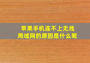 苹果手机连不上无线局域网的原因是什么呢