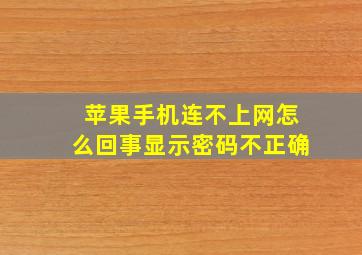 苹果手机连不上网怎么回事显示密码不正确