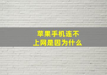 苹果手机连不上网是因为什么