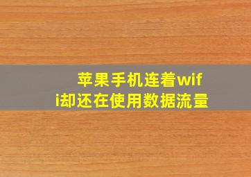 苹果手机连着wifi却还在使用数据流量