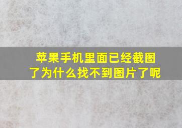 苹果手机里面已经截图了为什么找不到图片了呢