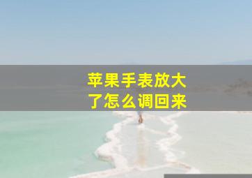 苹果手表放大了怎么调回来