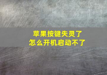 苹果按键失灵了怎么开机启动不了