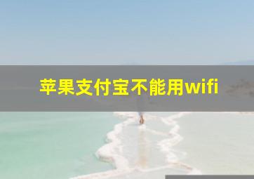 苹果支付宝不能用wifi