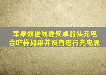 苹果数据线插安卓的头充电会咋样如果并没有进行充电呢