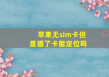 苹果无sim卡但是插了卡能定位吗