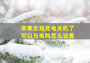 苹果无线充电关机了可以充电吗怎么设置