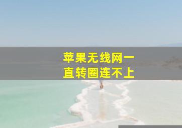 苹果无线网一直转圈连不上