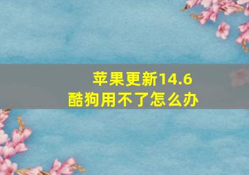 苹果更新14.6酷狗用不了怎么办