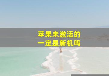 苹果未激活的一定是新机吗