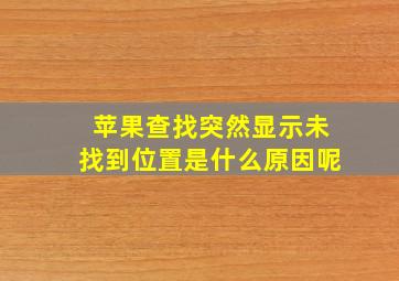 苹果查找突然显示未找到位置是什么原因呢