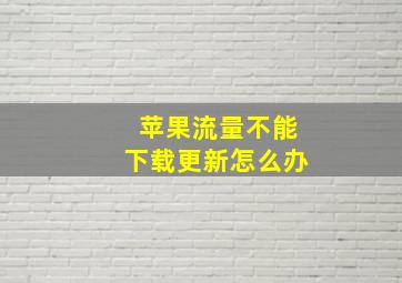 苹果流量不能下载更新怎么办