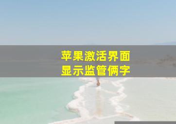 苹果激活界面显示监管俩字