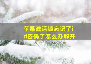 苹果激活锁忘记了id密码了怎么办解开