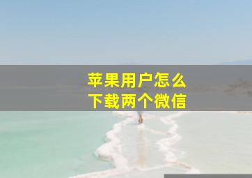 苹果用户怎么下载两个微信