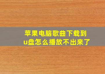 苹果电脑歌曲下载到u盘怎么播放不出来了