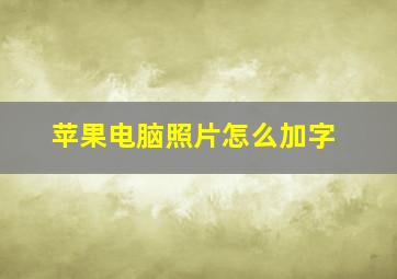 苹果电脑照片怎么加字