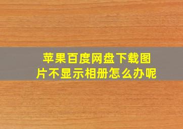 苹果百度网盘下载图片不显示相册怎么办呢