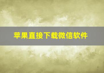 苹果直接下载微信软件