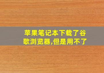 苹果笔记本下载了谷歌浏览器,但是用不了