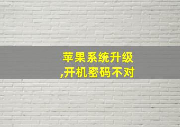 苹果系统升级,开机密码不对