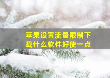 苹果设置流量限制下载什么软件好使一点